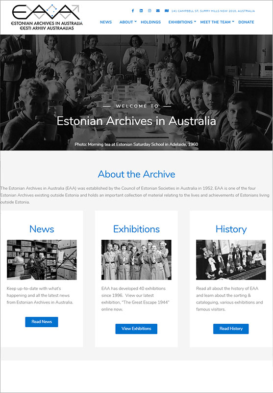 New Estonian Archives in Australia Website